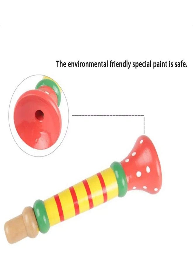 Tovip 3Pcs Wood Musical Instrument Toys Small Buglet Wooden Vertical Whistle Small Speakers Trumpet Toy Children Toy(Random) - Image 3